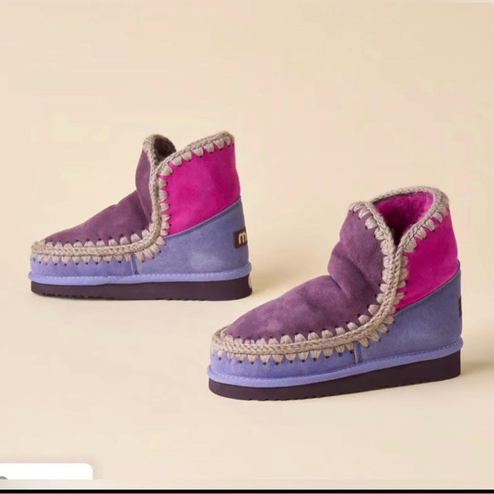 Mou Purple and Pink Ankle Boots